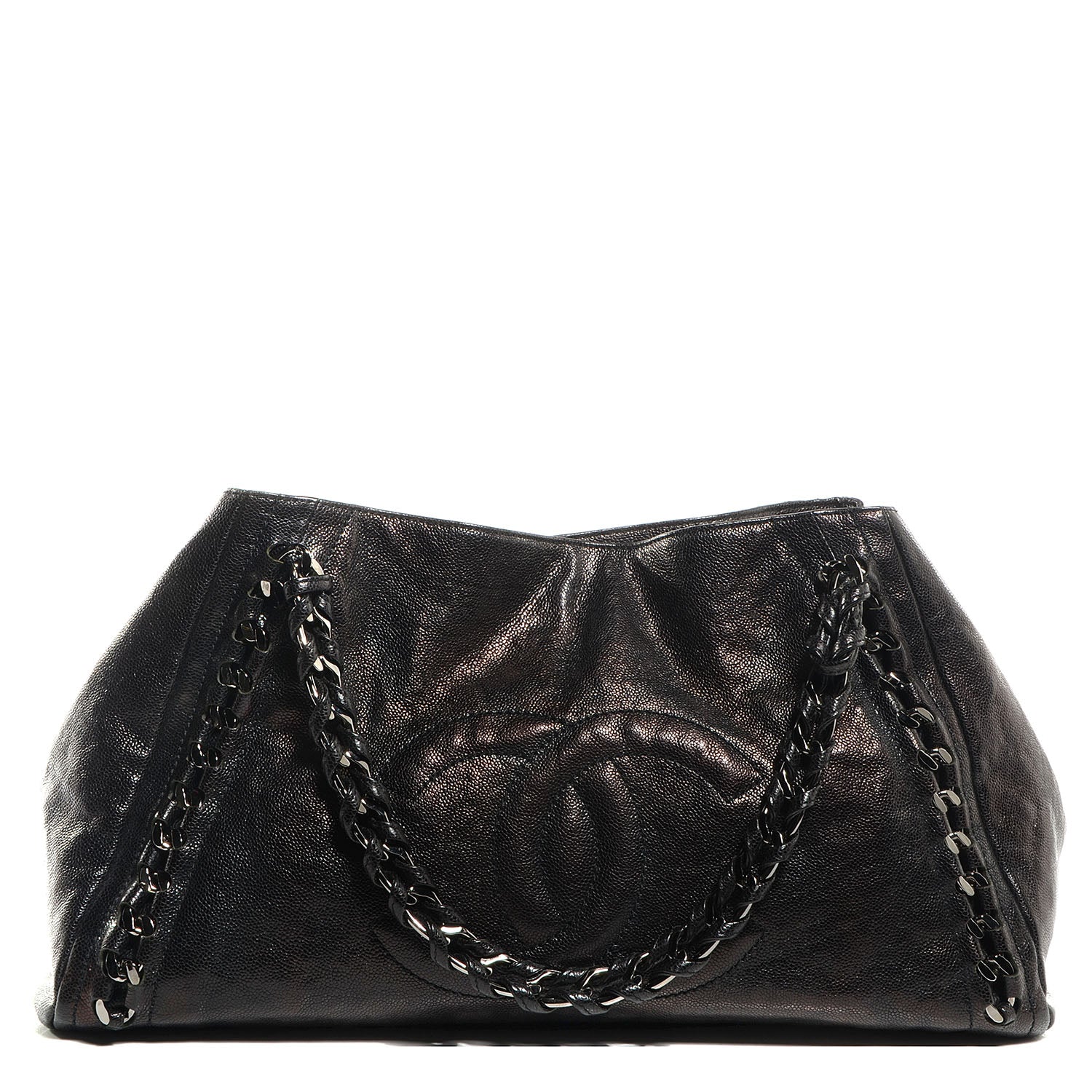Chanel Glazed Caviar East West Modern Chain Tote Black 1 of 7