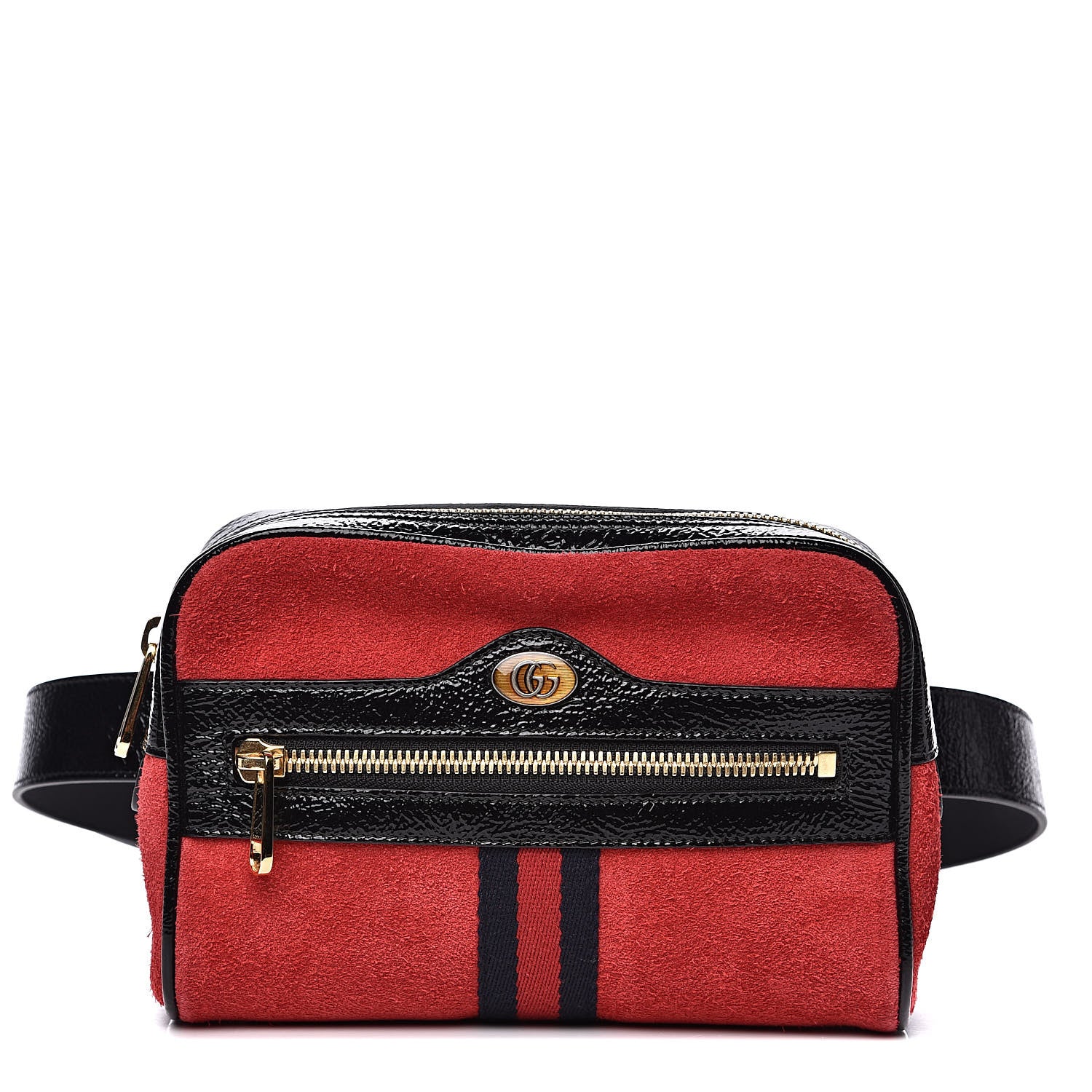 Gucci Suede Small Ophidia Belt Bag 85 34 Hibiscus Red 1 of 9