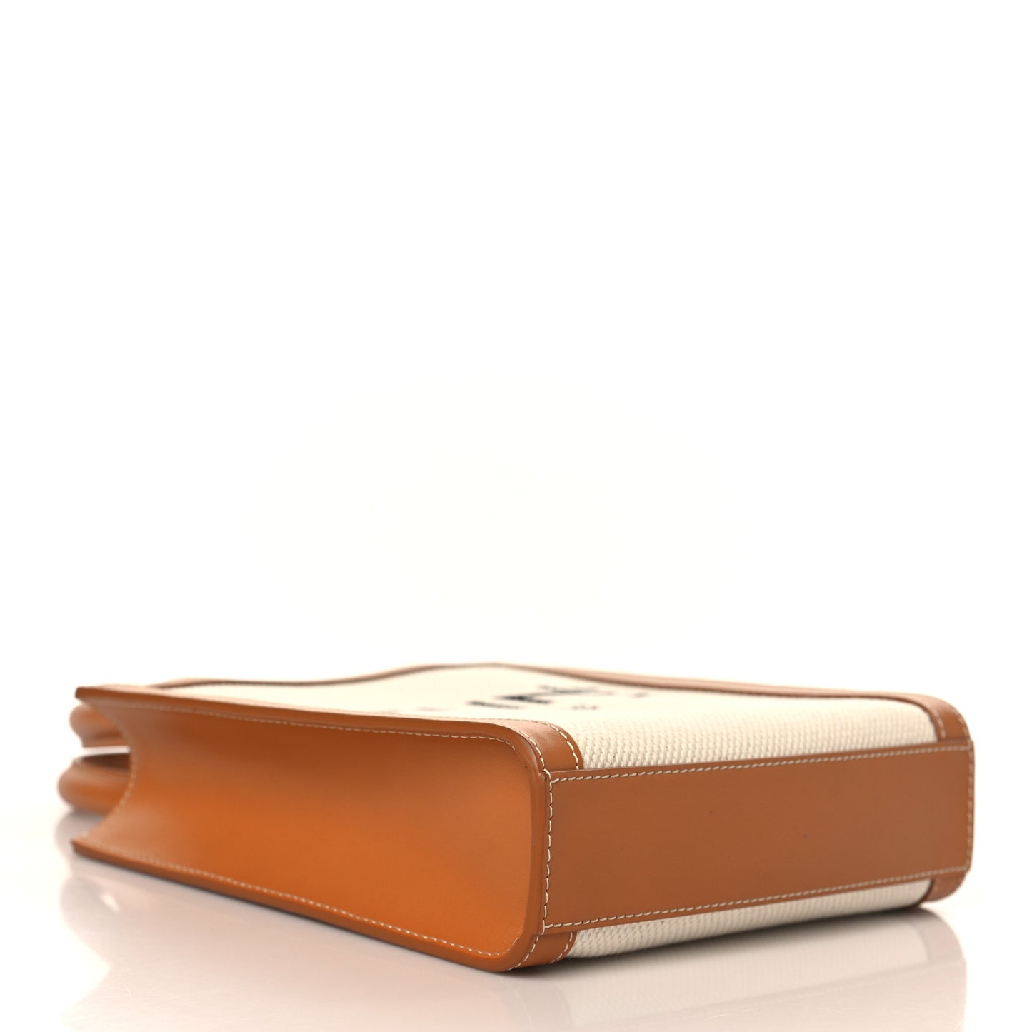 Canvas Calfskin Mini Vertical Cabas Natural Tan