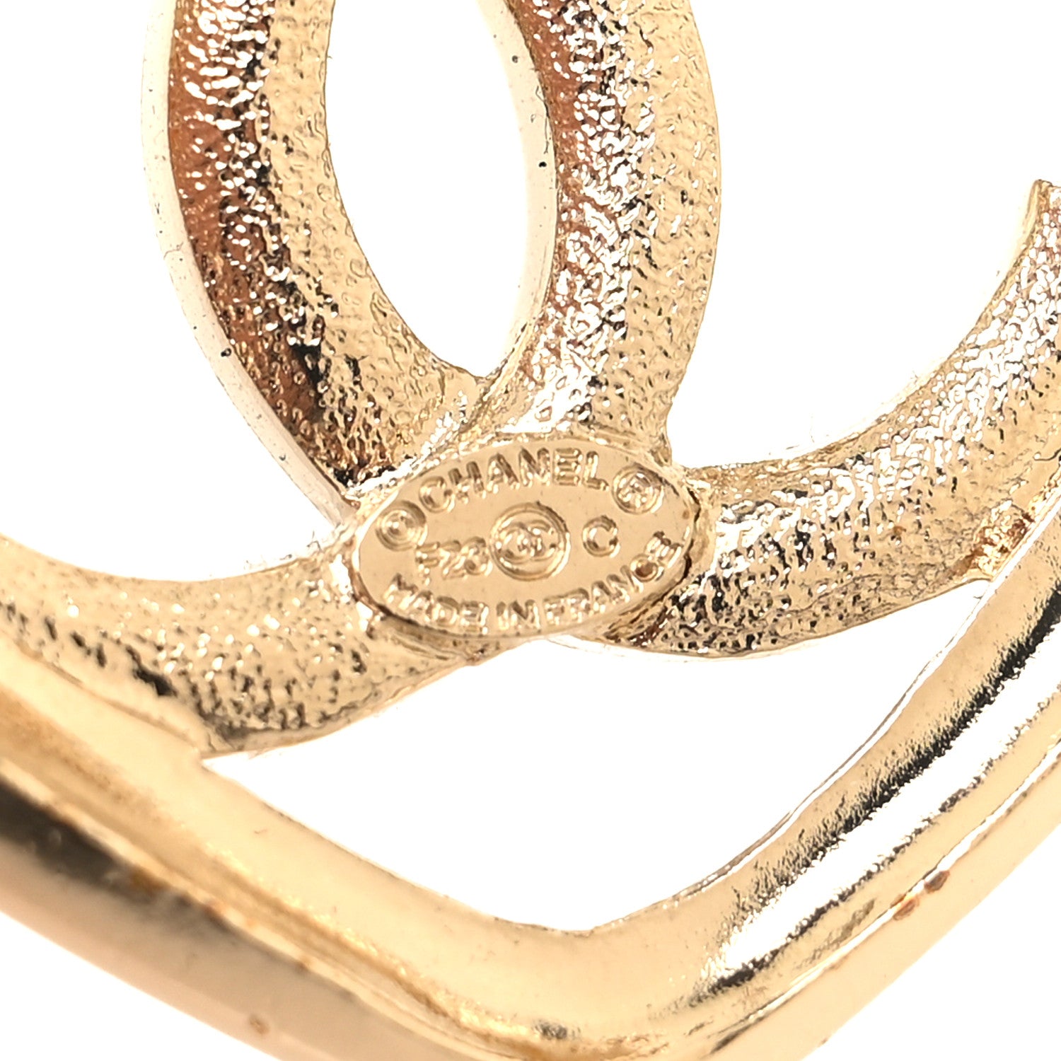 Chanel Metal Crystal CC Logo Heart Earrings Gold 4 of 5