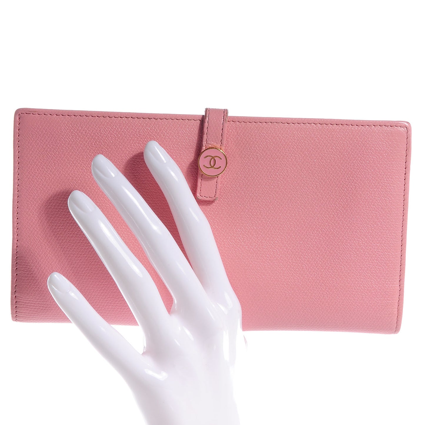 Leather Clutch Wallet Pink