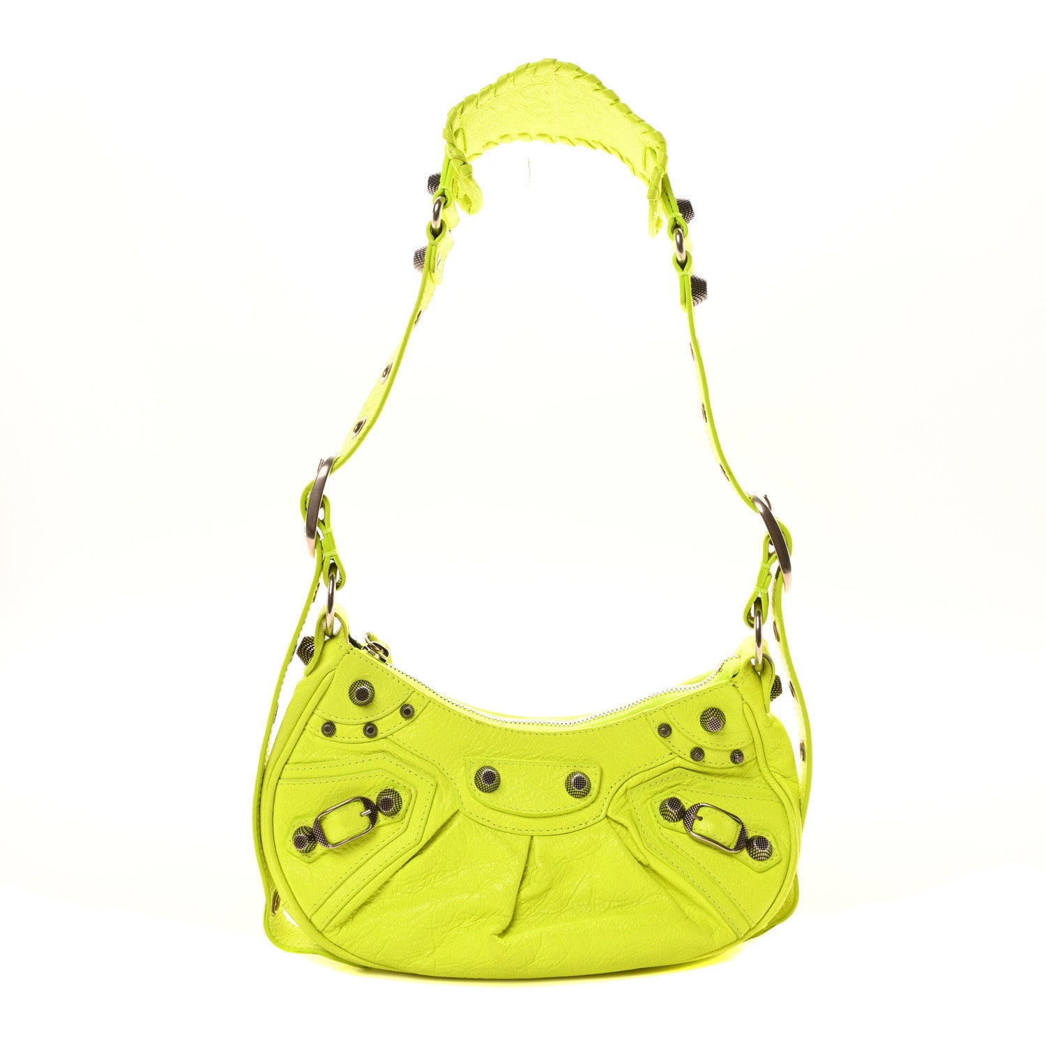 Balenciaga Agneau Arena Le Cagole Shoulder Bag XS Fluo Yellow 1 of 12