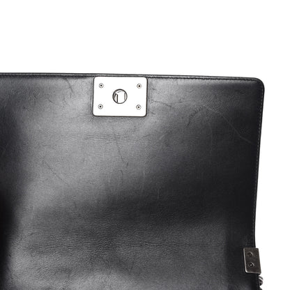 Chanel Metallic Calfskin Quilted Medium Boy Flap Black 9 of 15