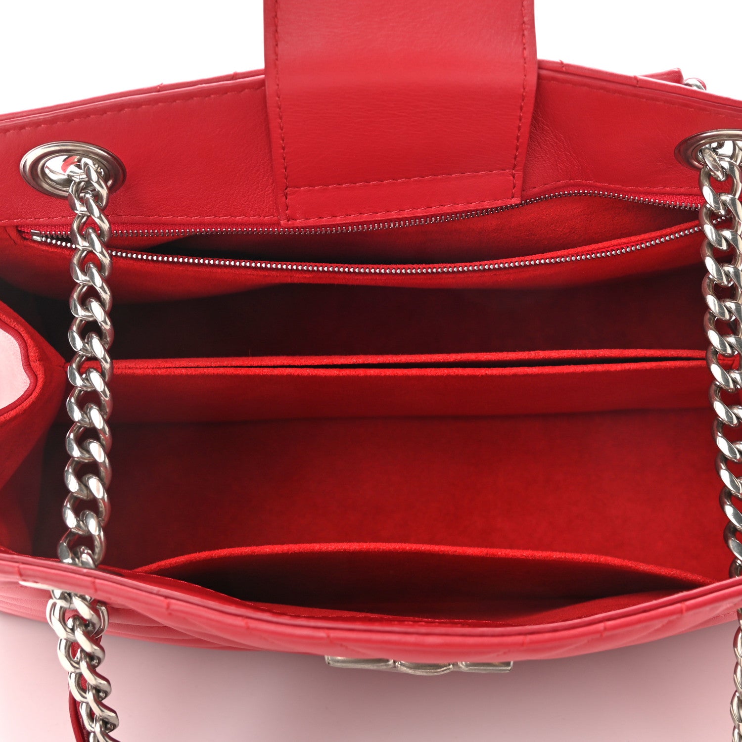 Louis Vuitton Calfskin New Wave Chain Tote Ecarlate 5 of 9