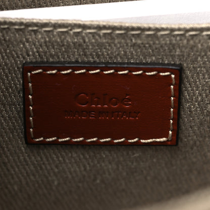 Chloe Cotton Calfskin Mini Woody Ribbon Tote White Brown 6 of 6