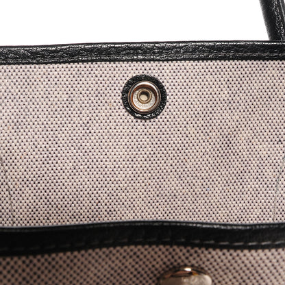 Hermes Toile Leather Garden Party 36 MM Tote Black 6 of 10