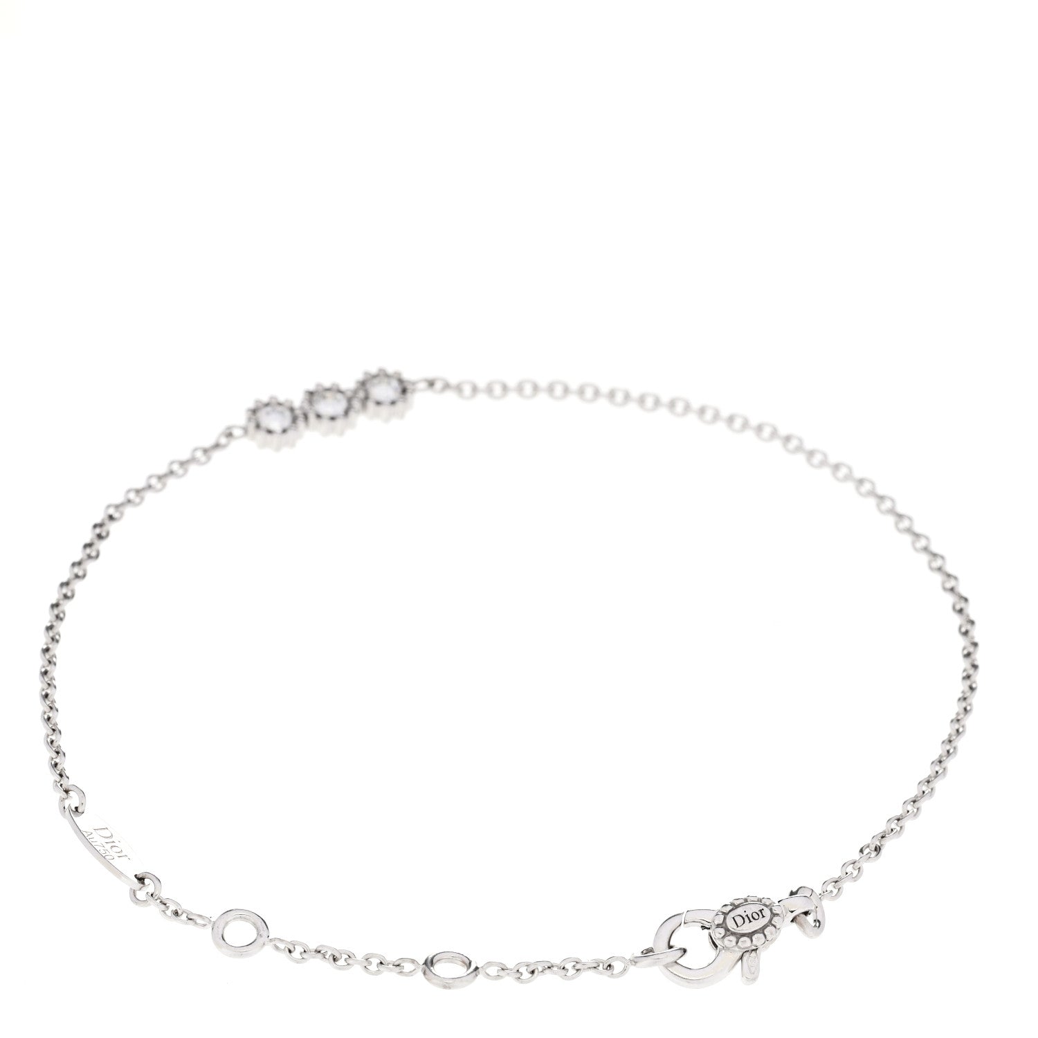 Christian Dior 18K White Gold Diamond Mimirose Bracelet 2 of 5
