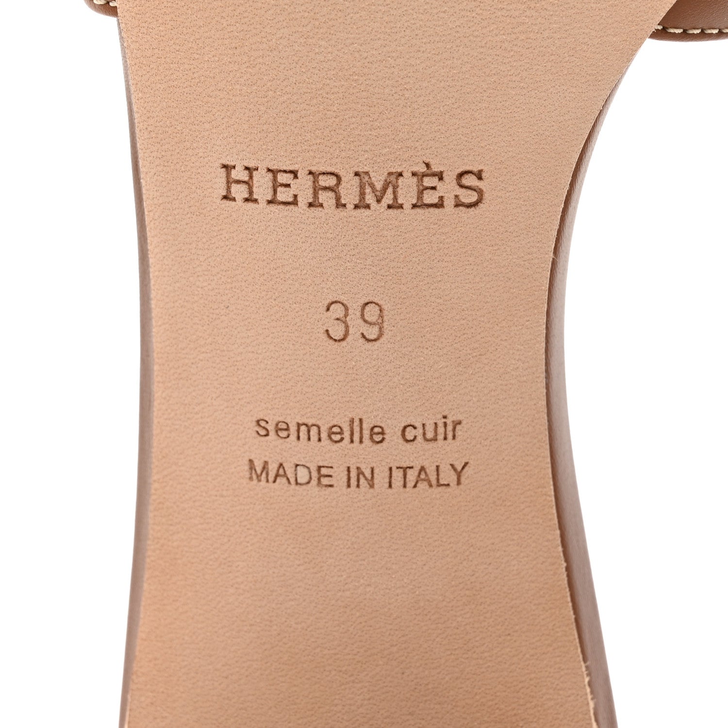 Hermes Calfskin Oasis Sandals 39 Gold 8 of 9