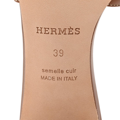 Hermes Calfskin Oasis Sandals 39 Gold 8 of 9