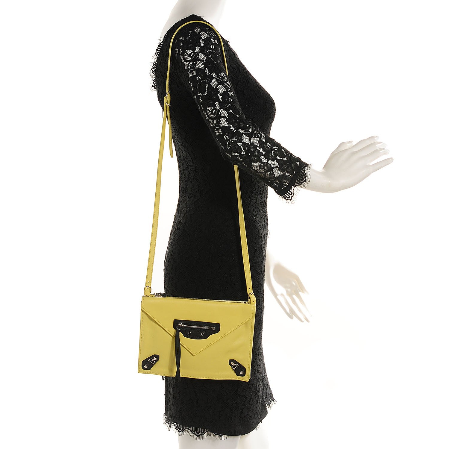 Balenciaga Veau Papier Mini Triple Shoulder Bag Jaune Poussin 2 of 8