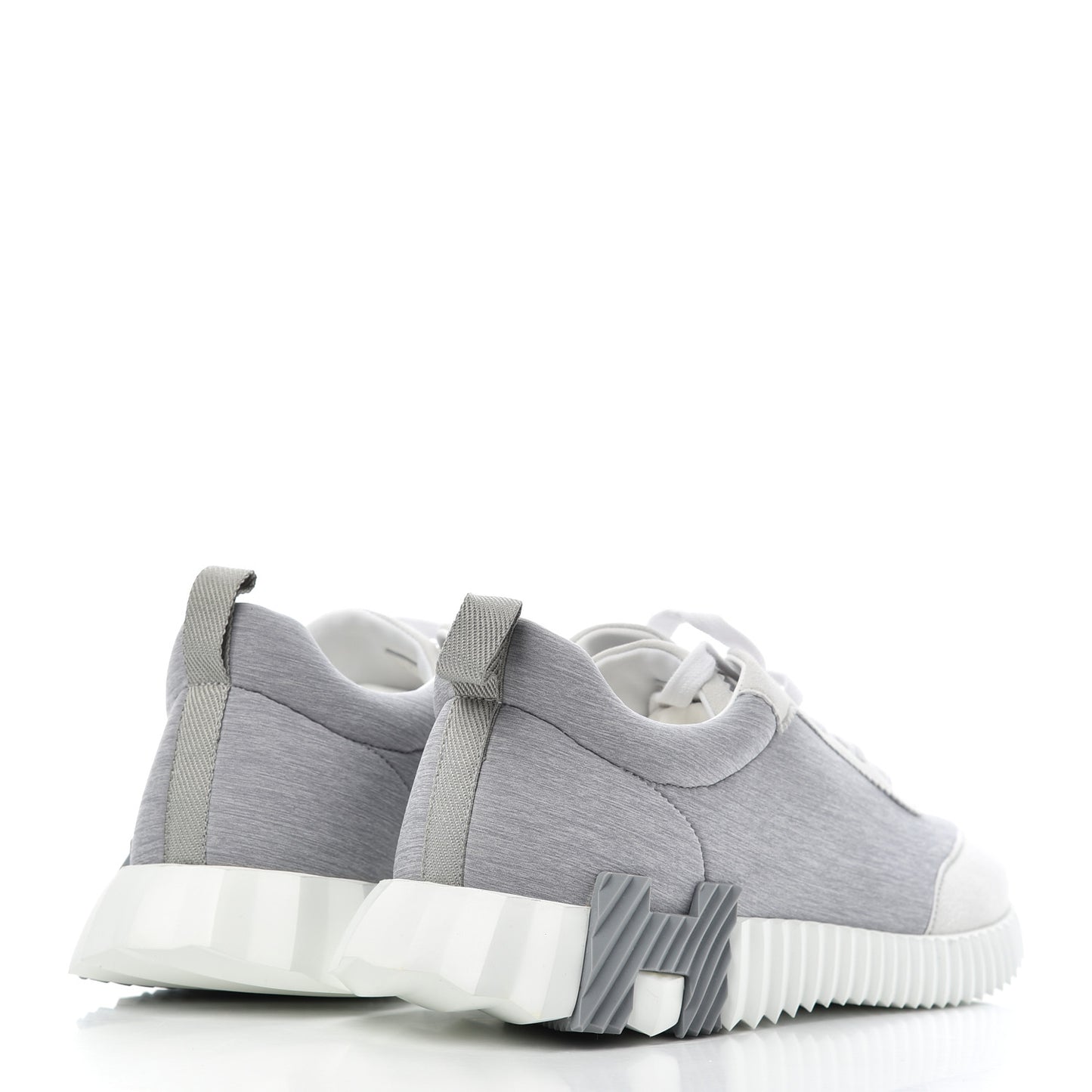 Technical Canvas Suede Goatskin Mens Bouncing Sneakers 44 Gris White