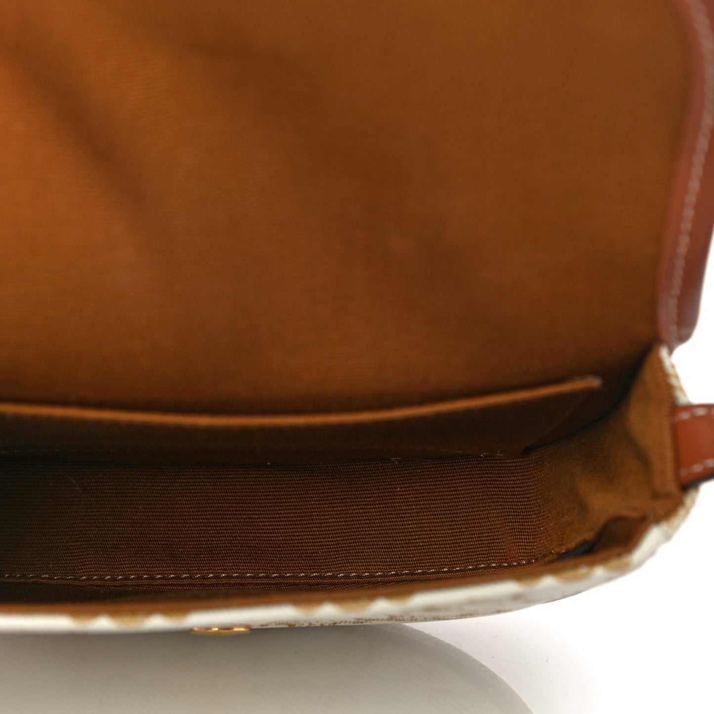 Triomphe Canvas Calfskin Mini Besace Bag White