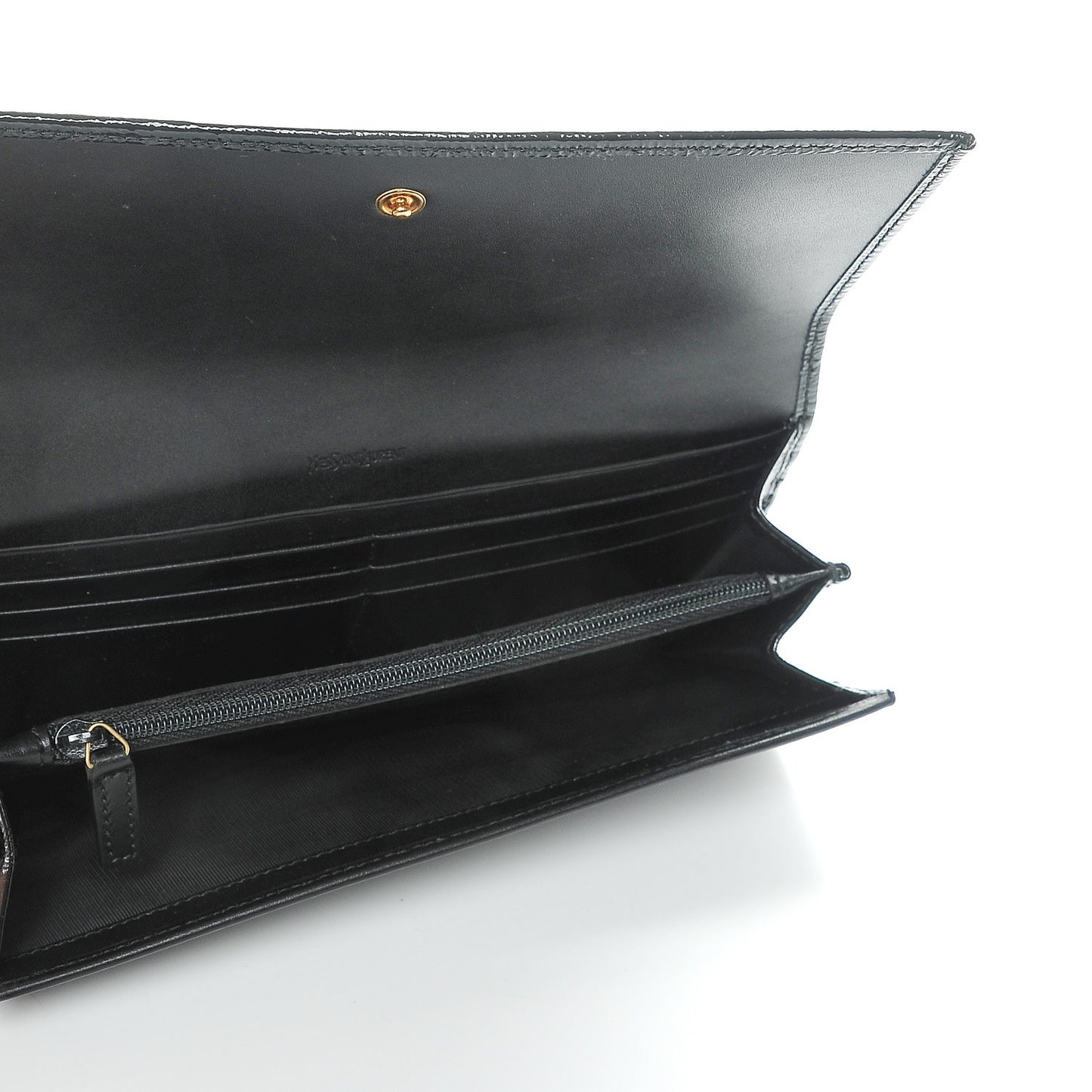 Textured Patent Belle De Jour Wallet Black