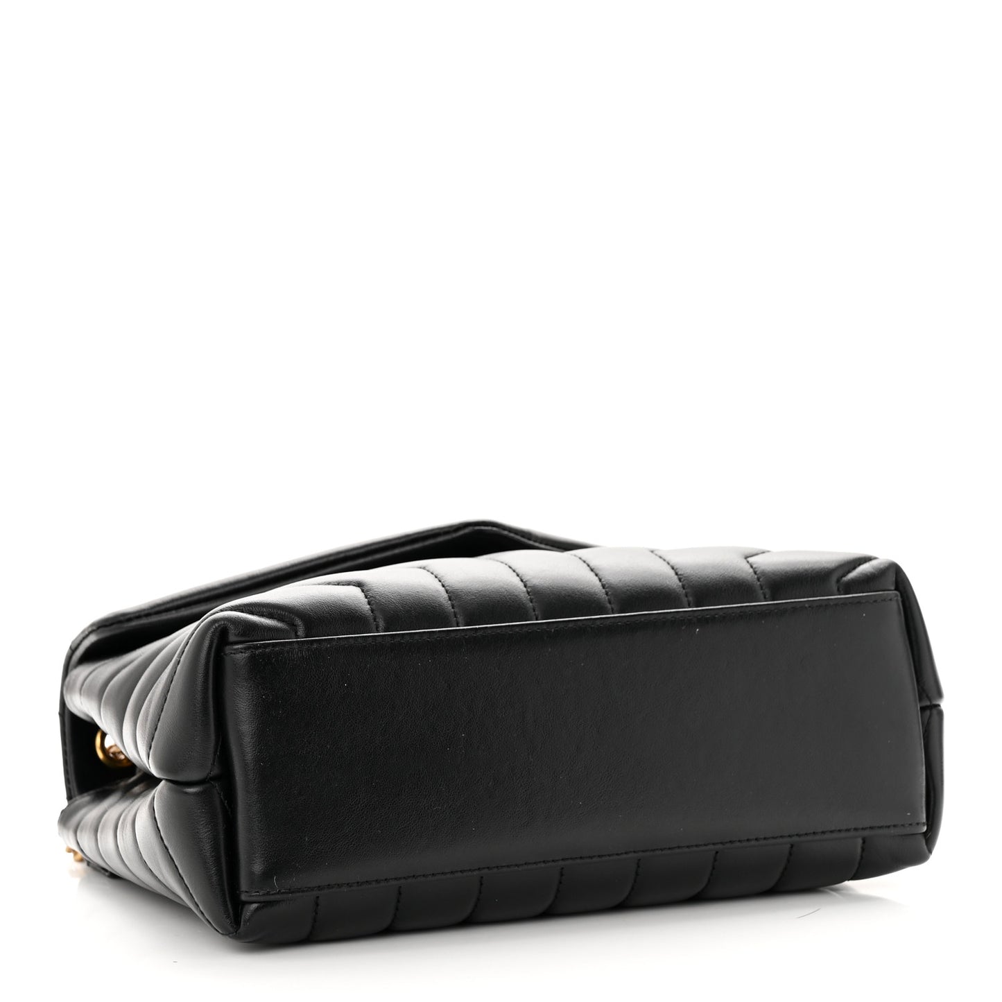 Calfskin Y Quilted Monogram Small Loulou Chain Satchel Black