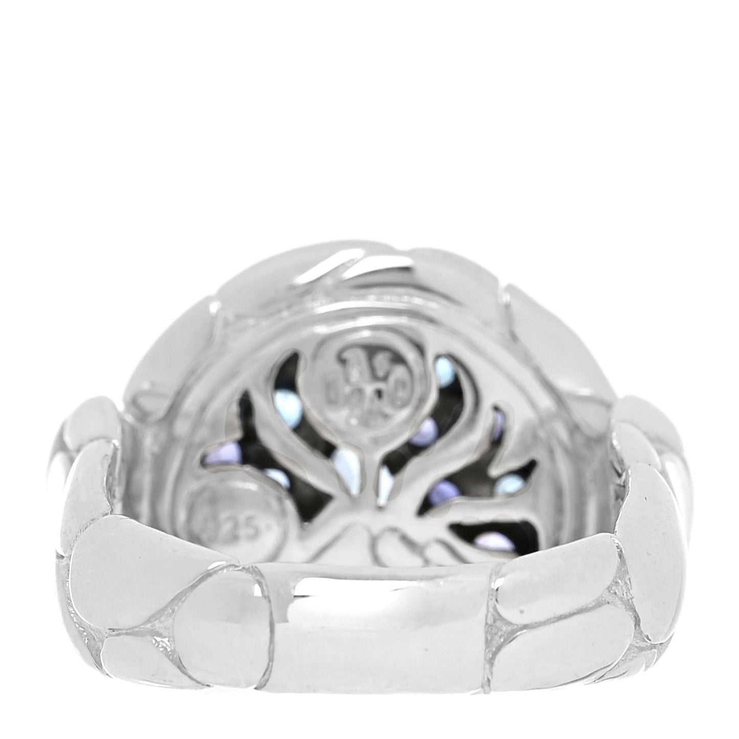 Sterling Silver Blue Topaz Iolite Aquamarine Kali Lavafire Ring 56 7.5