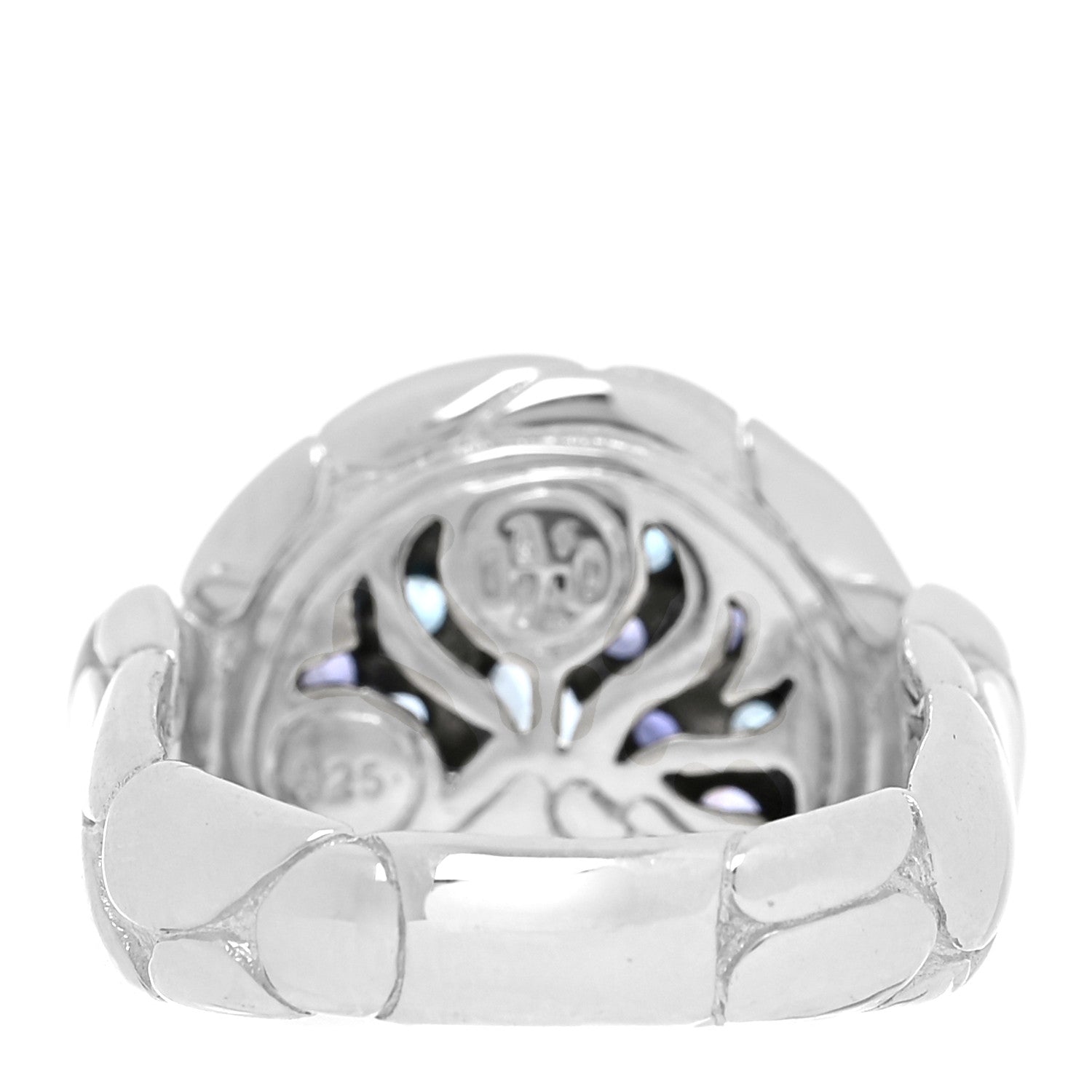John Hardy Sterling Silver Blue Topaz Iolite Aquamarine Kali Lavafire Ring 56 7.5 3 of 5