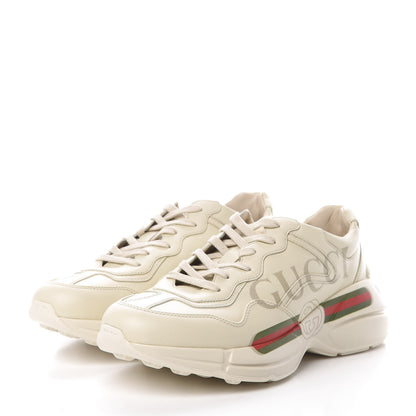 Gucci Calfskin Logo Mens Rhyton Sneakers 8 Ivory 3 of 9