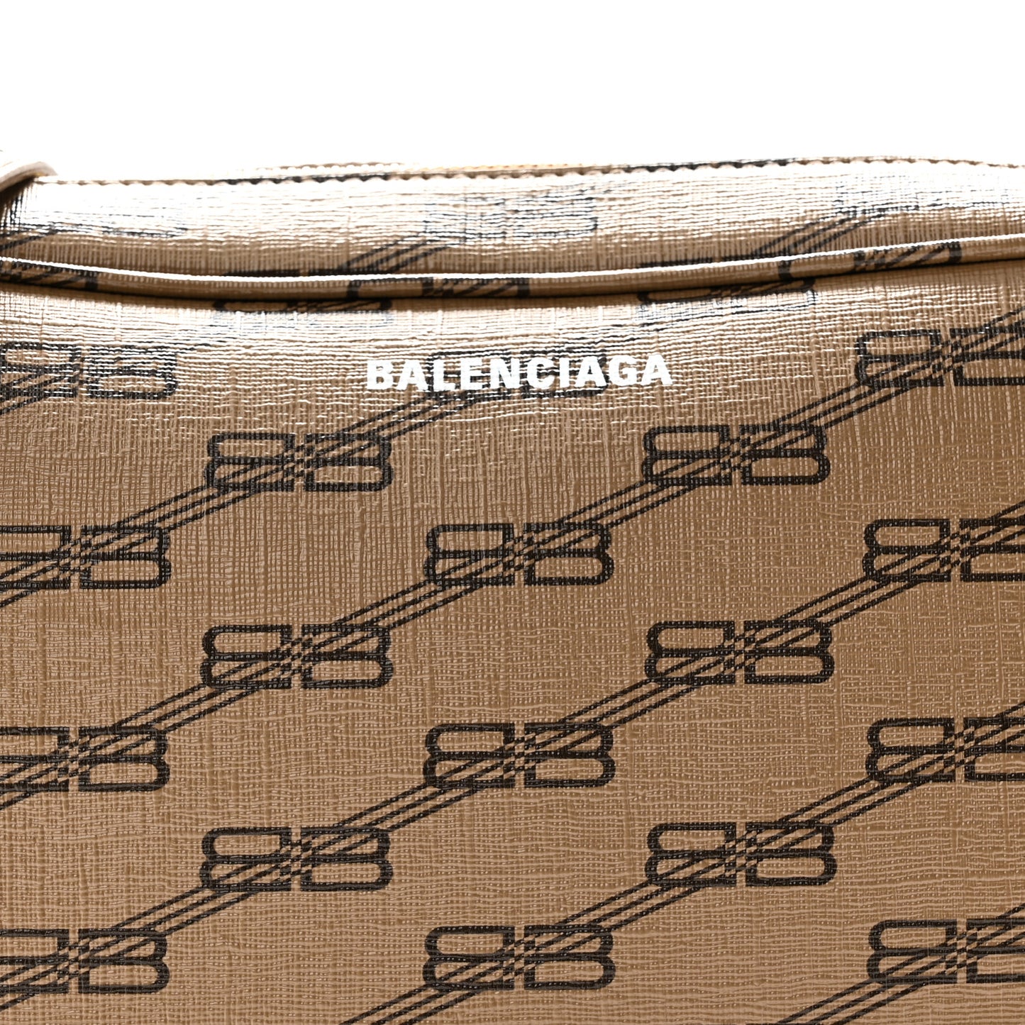 Coated Canvas BB Monogram Medium Signature Camera Bag Beige Brown