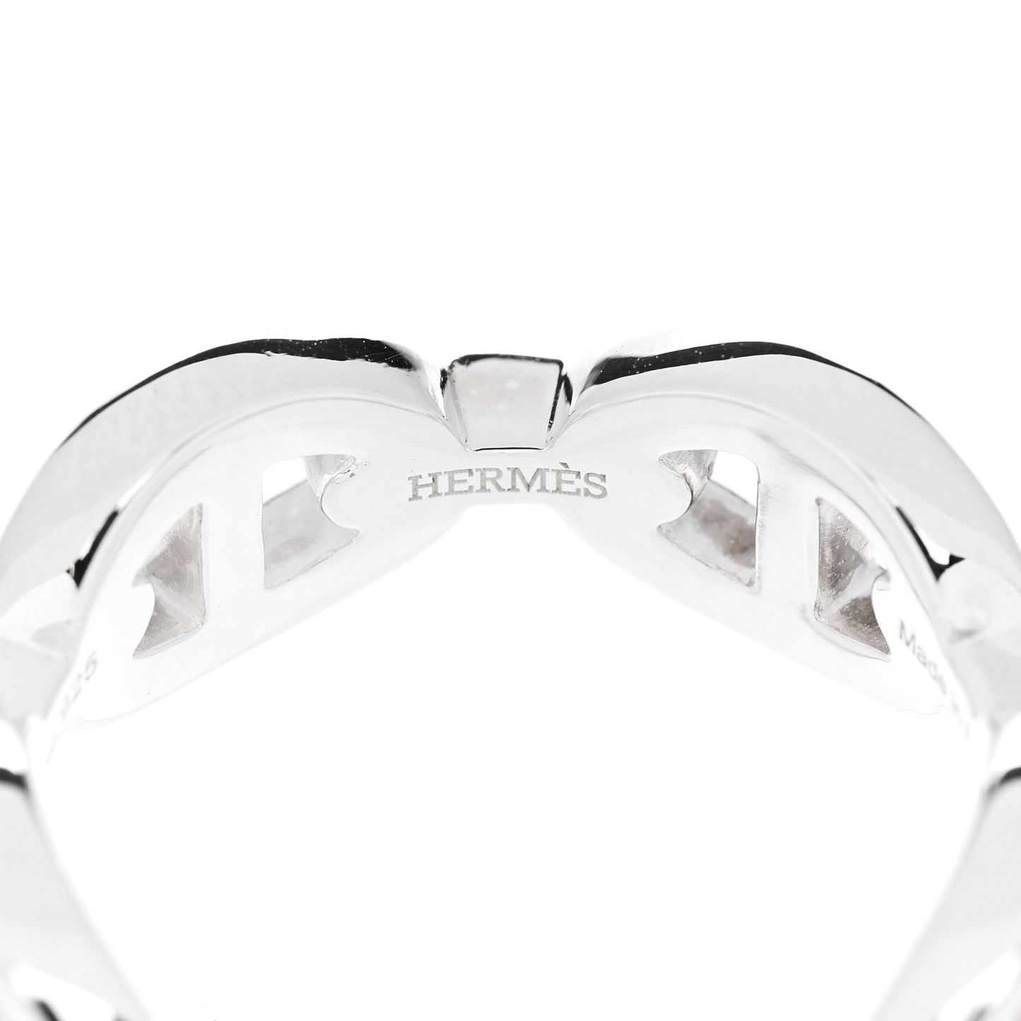 Sterling Silver PM Chaine d'Ancre Enchainee Band Ring 55 7.25