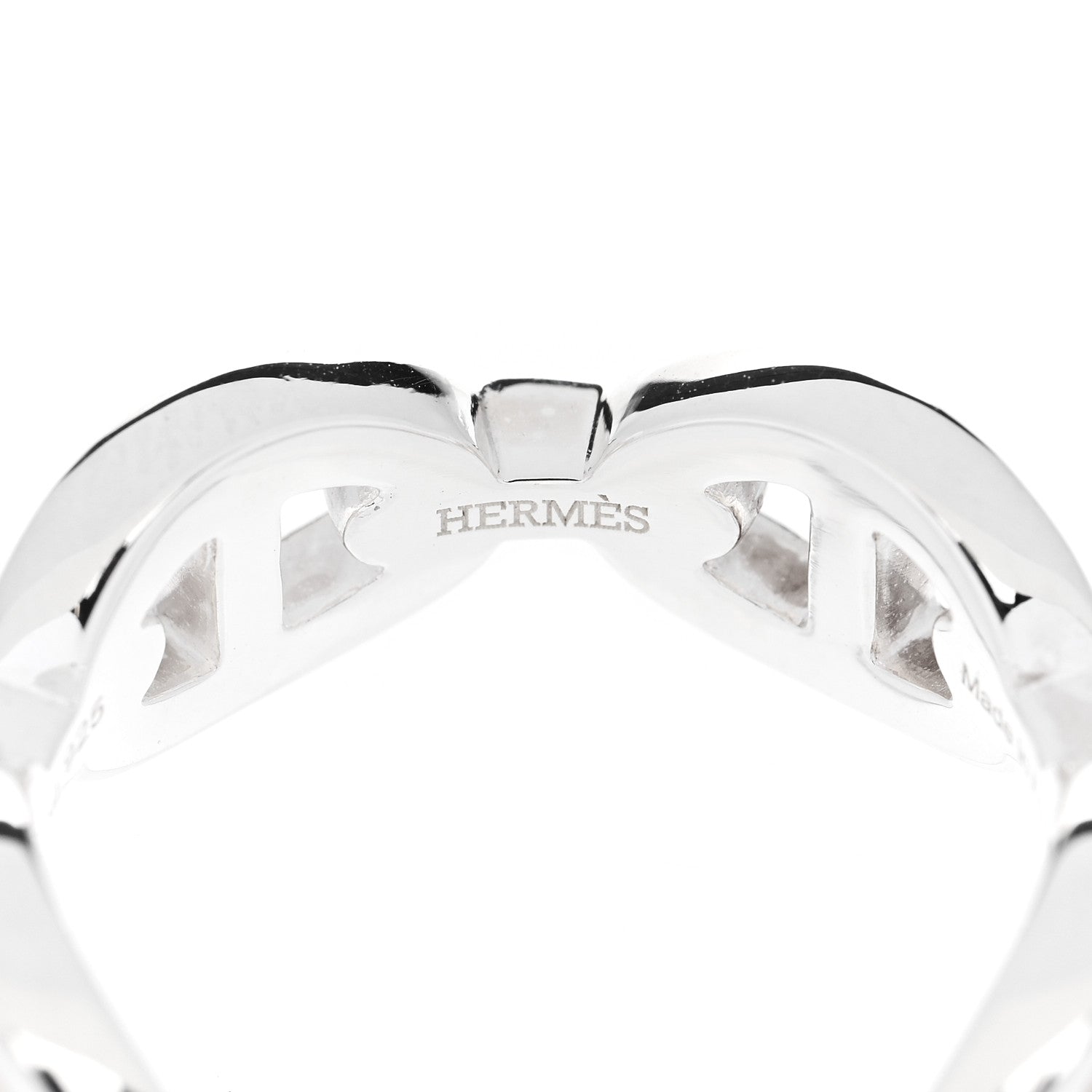 Hermes Sterling Silver PM Chaine d'Ancre Enchainee Band Ring 55 7.25 4 of 9