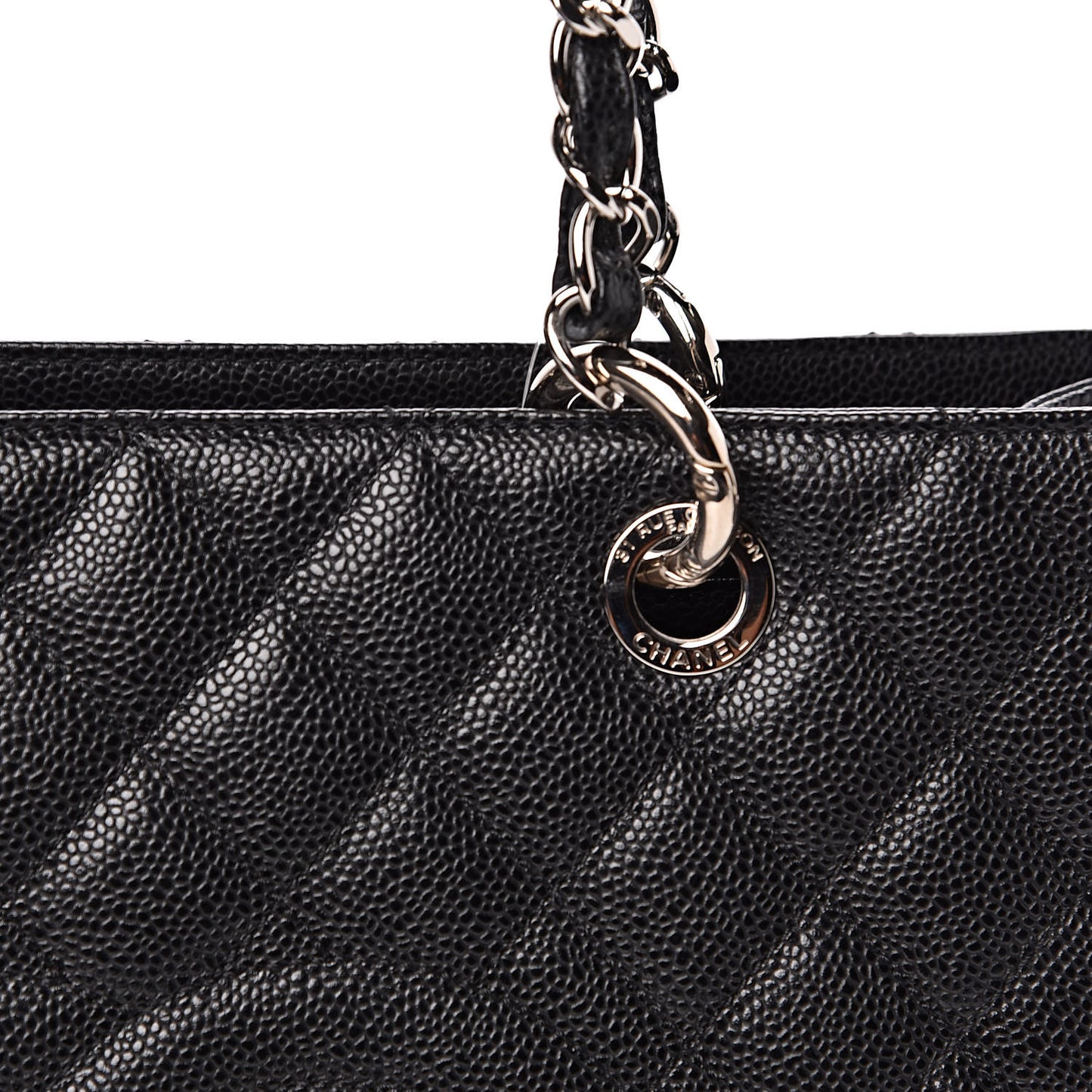 Caviar Quilted Grand Shopping Tote GST Black