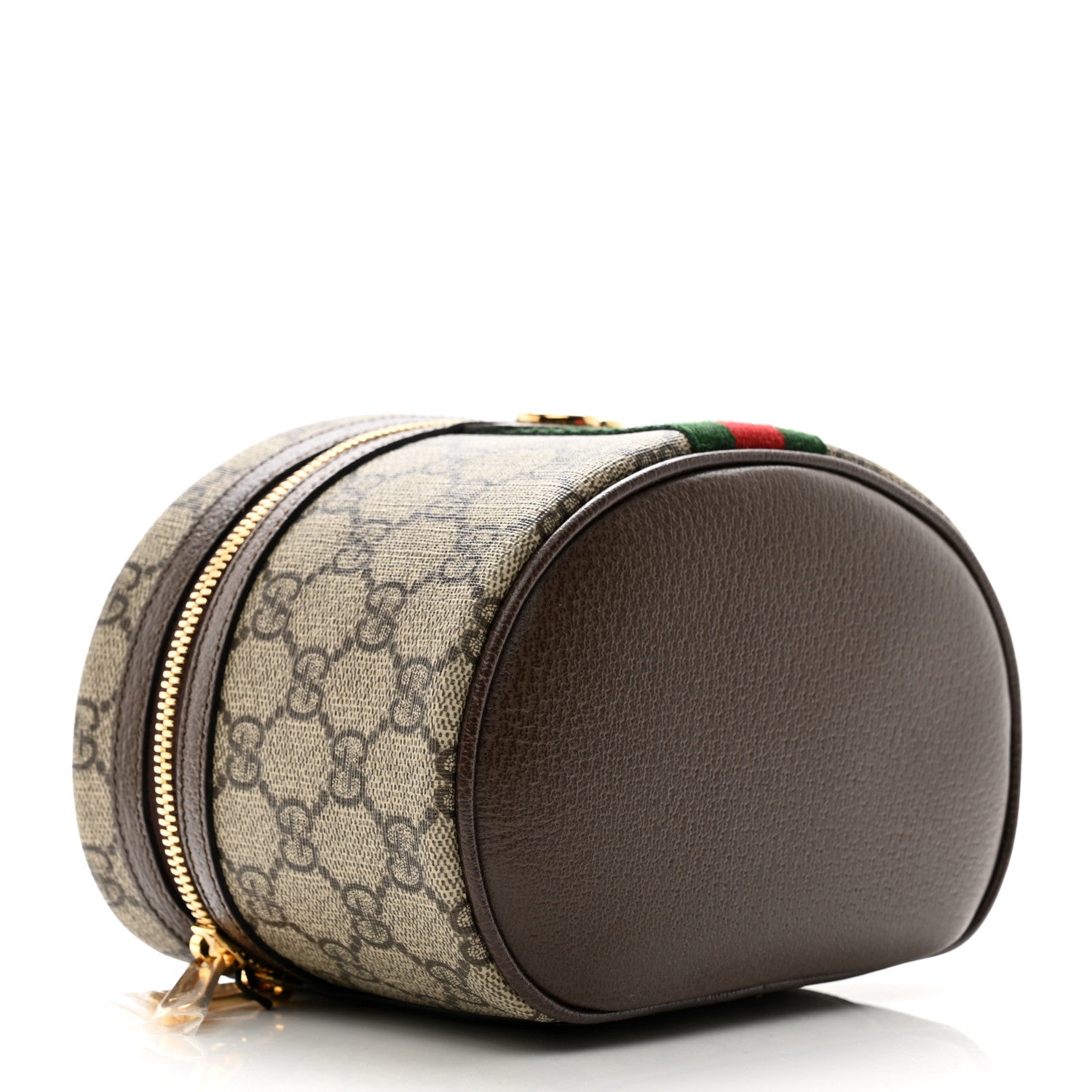 Gucci GG Supreme Monogram Textured Calfskin Web Ophidia Vanity Cosmetic Case Beige Ebony New Acero 4 of 8