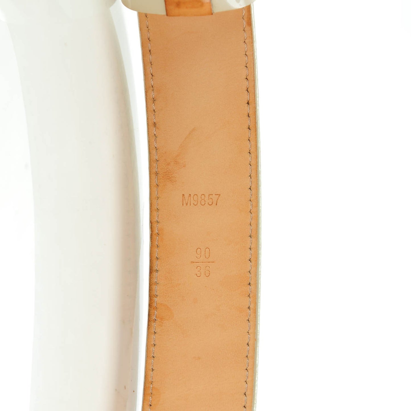 Vernis LV Frame Belt 90 36 Blanc Corail