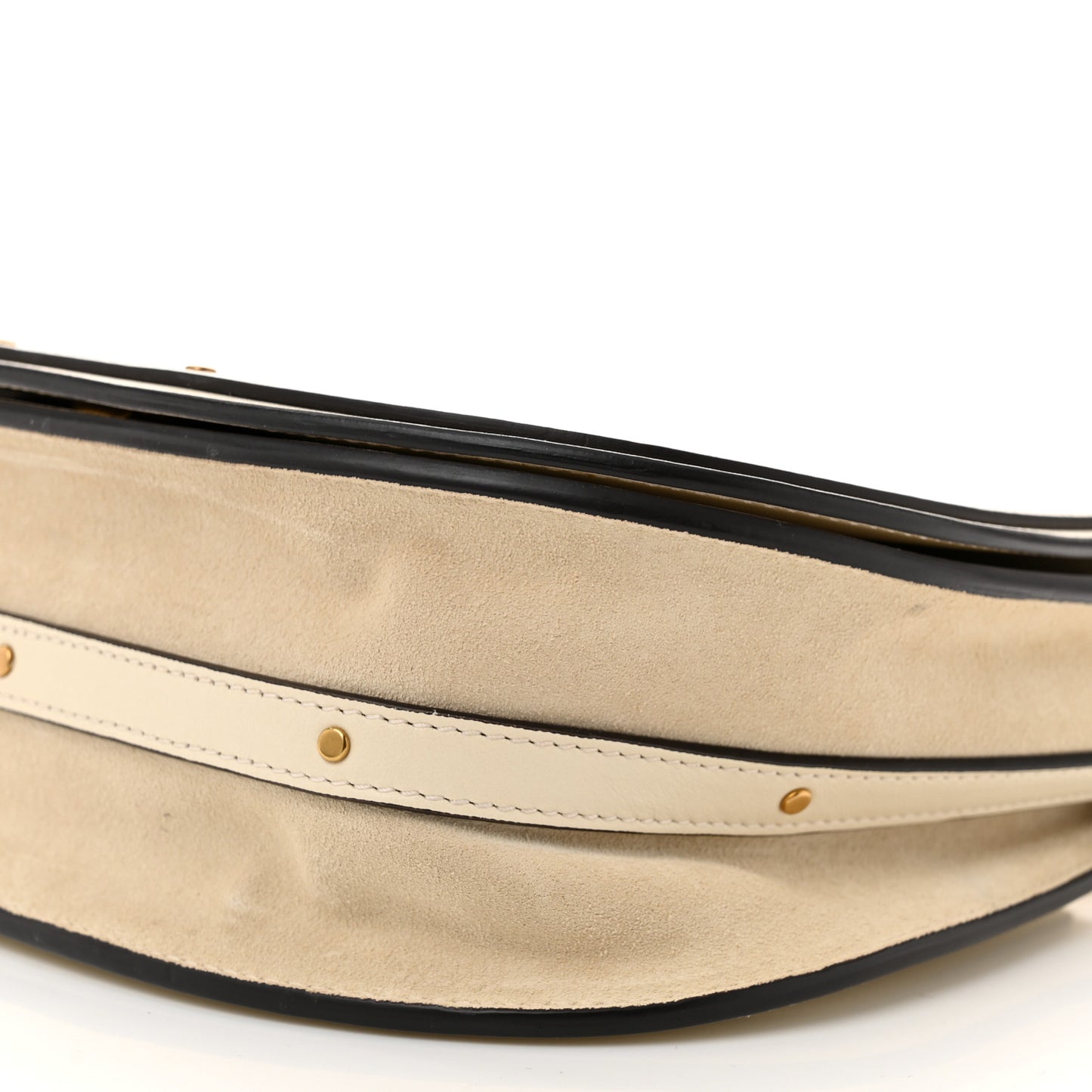 Calfskin Suede Medium Nile Bracelet Bag Off White