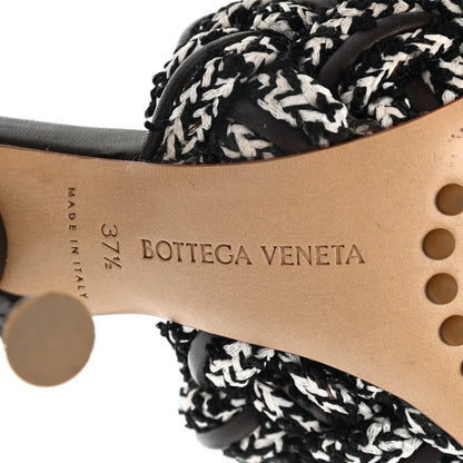 Bottega Veneta Lambskin Rope Woven Dot Sandals 37.5 Black 6 of 8