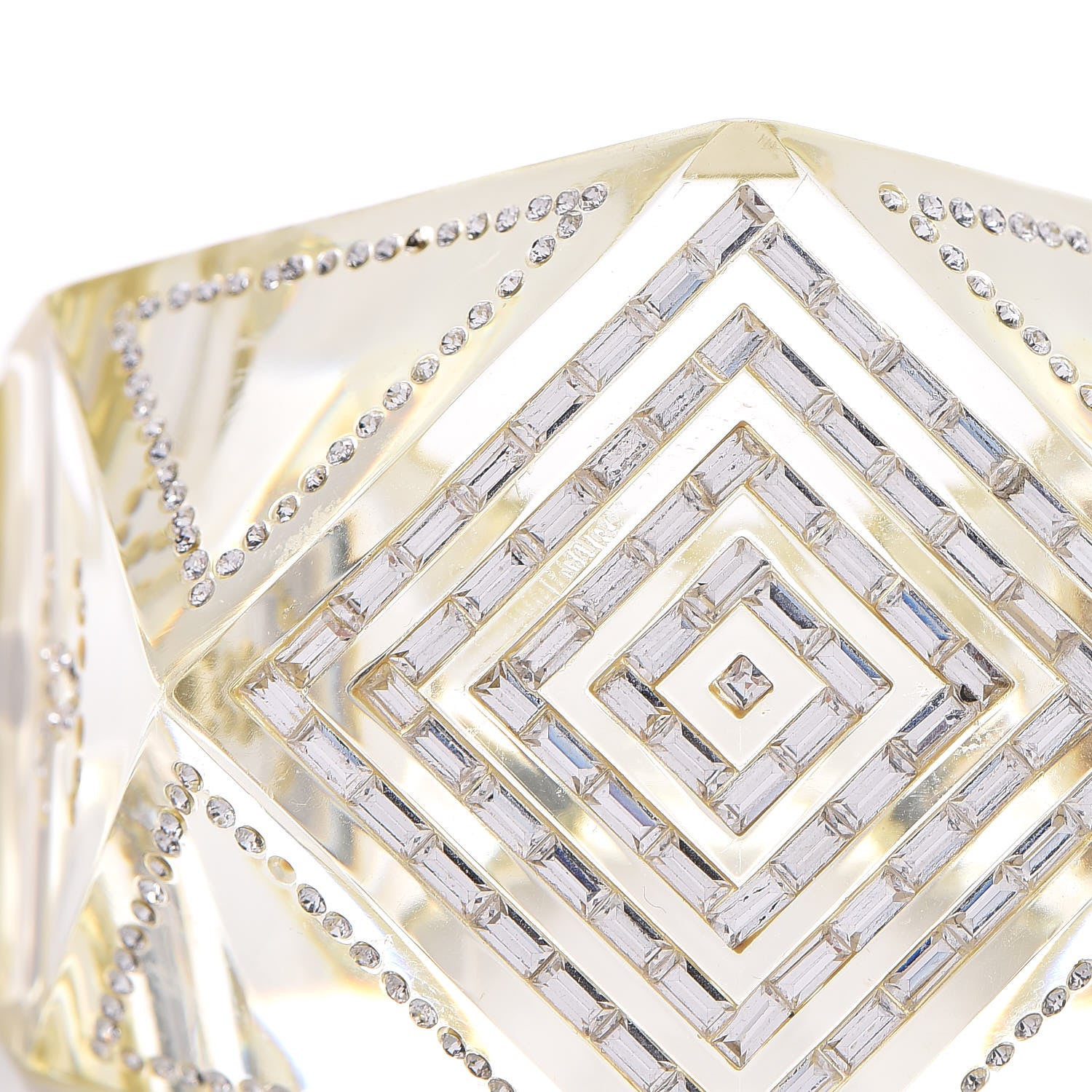 Chanel Resin Translucent Geometric Crystal Cuff 6 of 9