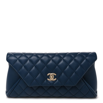 Chanel Lambskin Quilted Fold Up Again Clutch Dark Blue 1 of 7