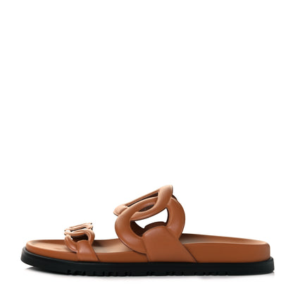 Hermes Nappa Extra Sandals 39 Gold 1 of 9