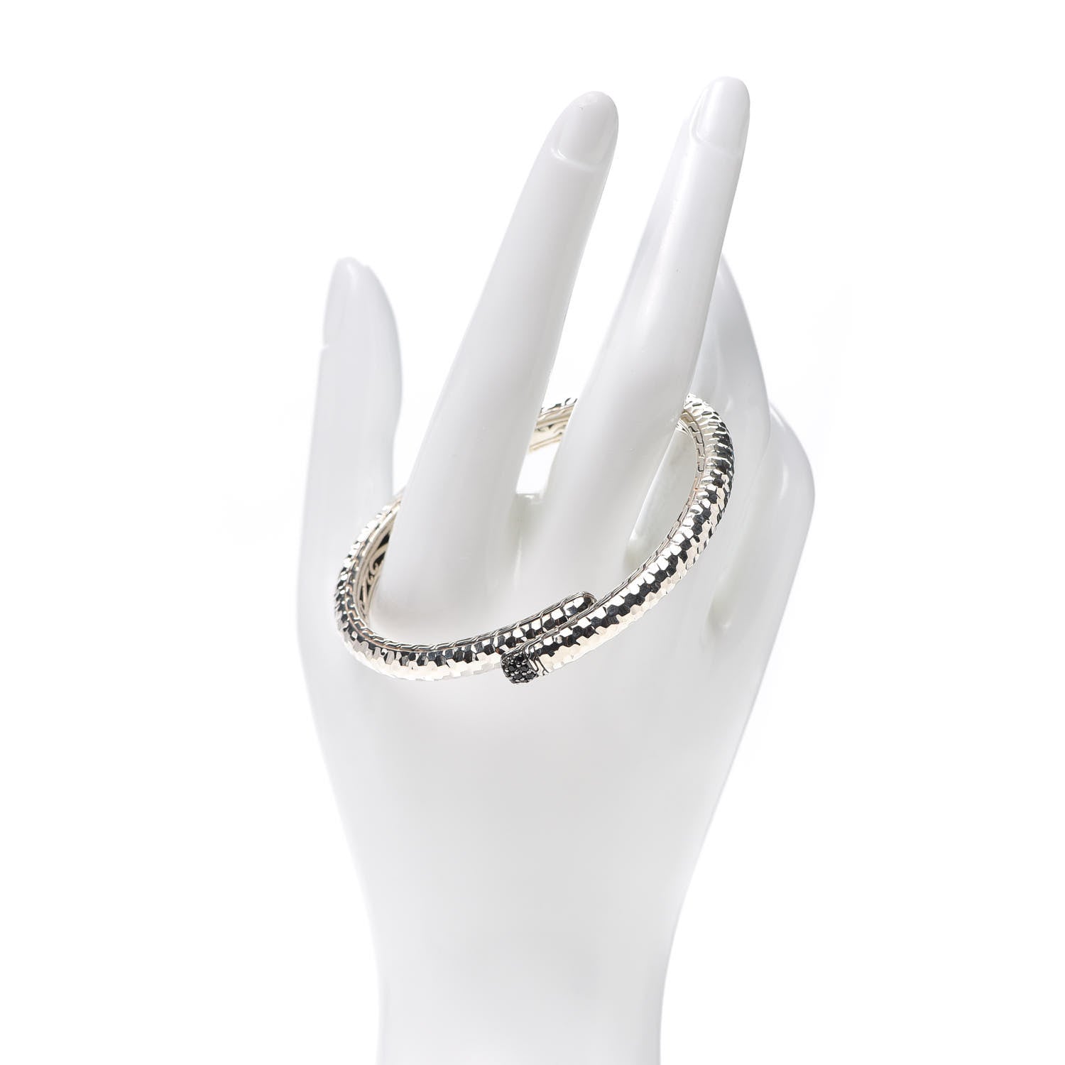 John Hardy Sterling Silver Black Sapphire Small Lava Kick Cuff Bracelet 2 of 5