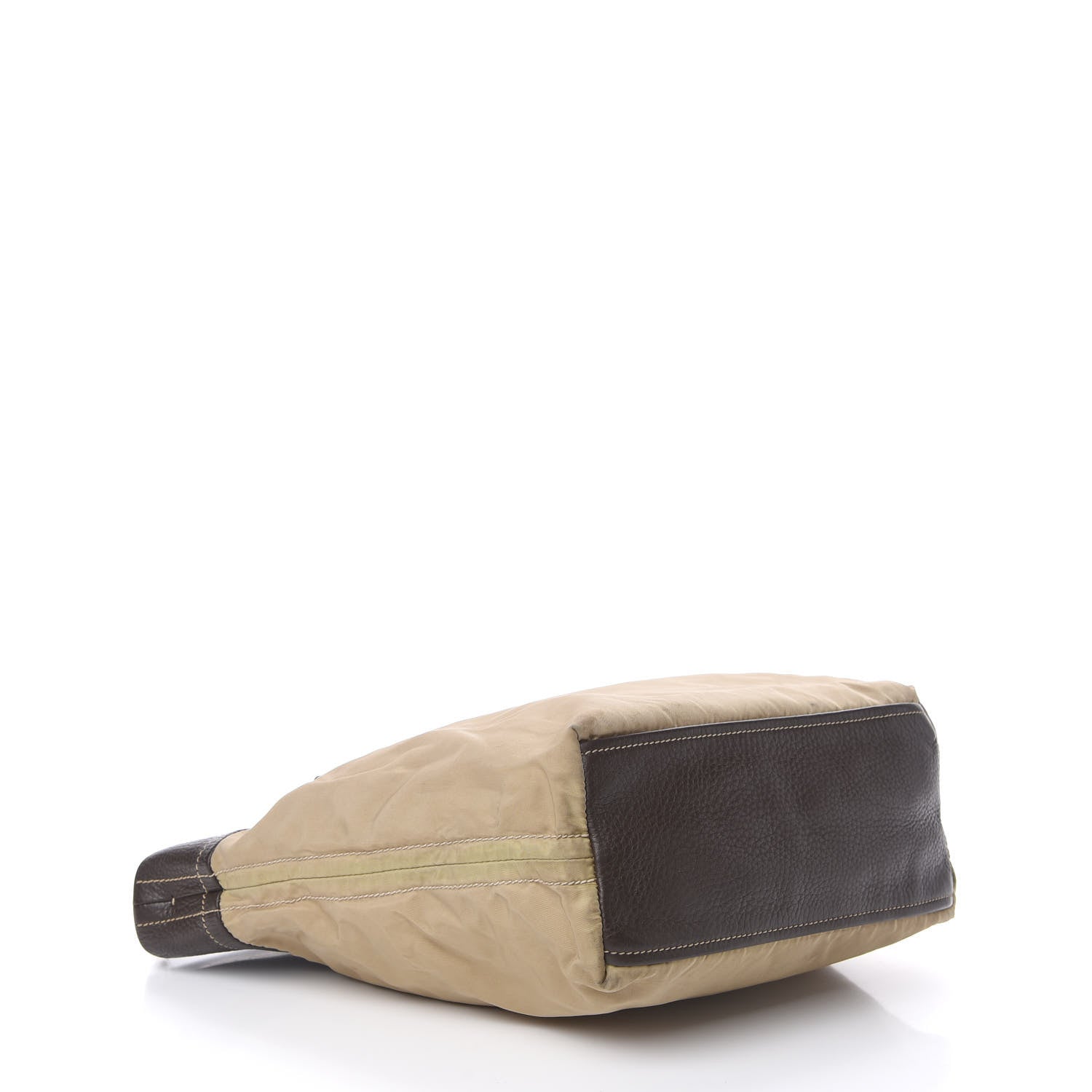 Prada Nylon Tessuto Vitello Daino Hobo Cammello Caffe 4 of 18