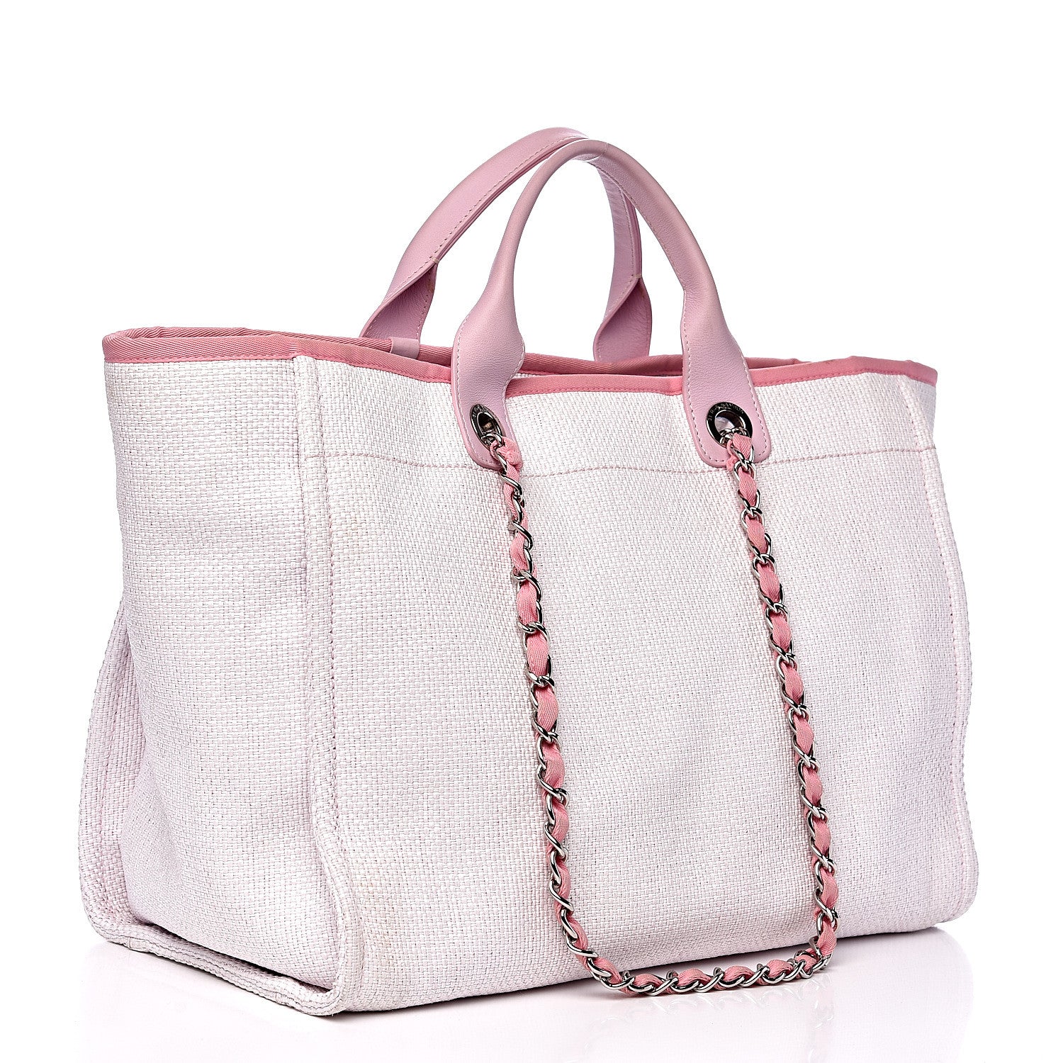 Chanel Canvas Medium Deauville Tote Pink 2 of 14