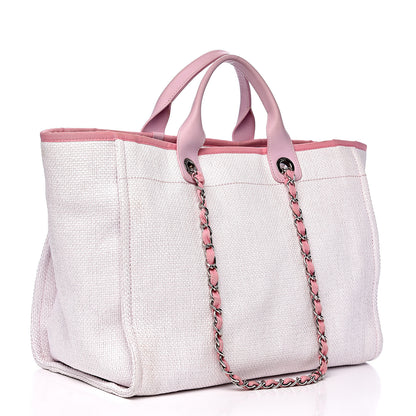 Chanel Canvas Medium Deauville Tote Pink 2 of 14