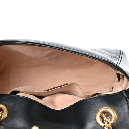 Gucci Calfskin Matelasse Mini GG Marmont Shoulder Bag Black 4 of 4