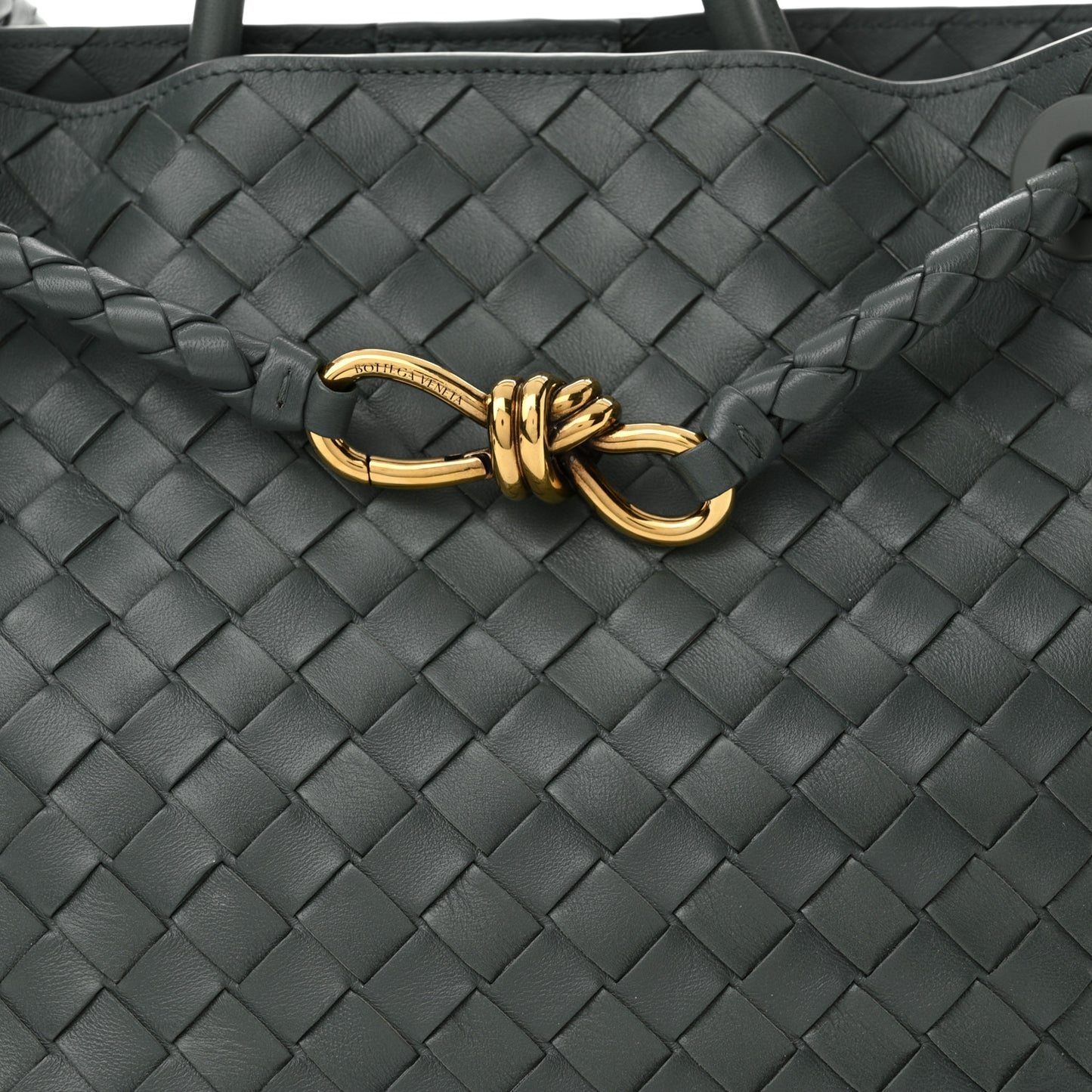 Nappa Intrecciato Medium Andiamo Shoulder Bag Slate