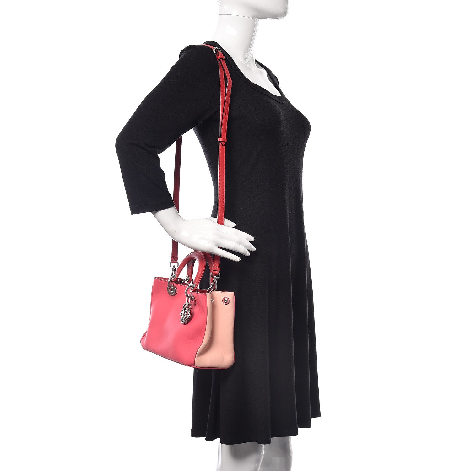 Christian Dior Smooth Calfskin Tri-Color Small Diorissimo Tote 2 of 12