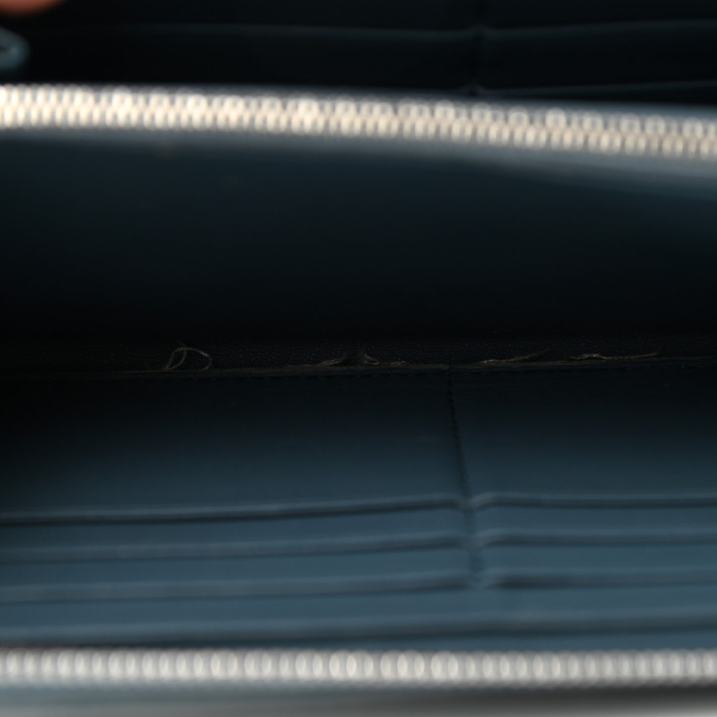 Grained Calfskin Large Zip Around Multifunction Wallet Sky Blue