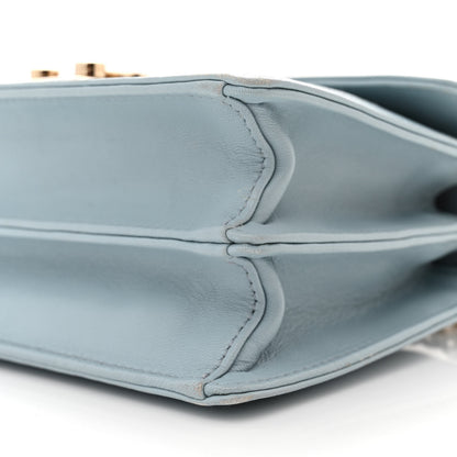 Miu Miu Lambskin Confidential Matelasse Chain Shoulder Bag Light Blue 9 of 13