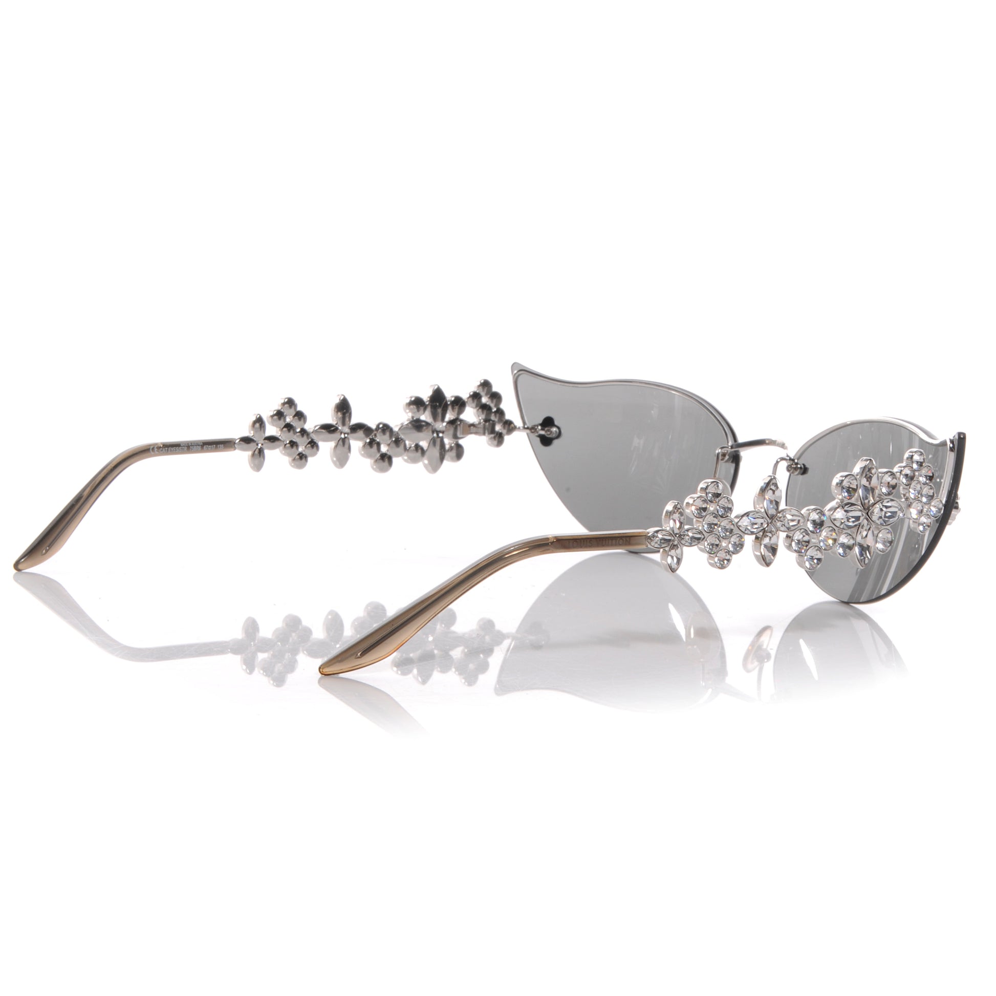 Louis Vuitton Swarovski Crystal Fleur Cat Eye Sunglasses 2 of 5