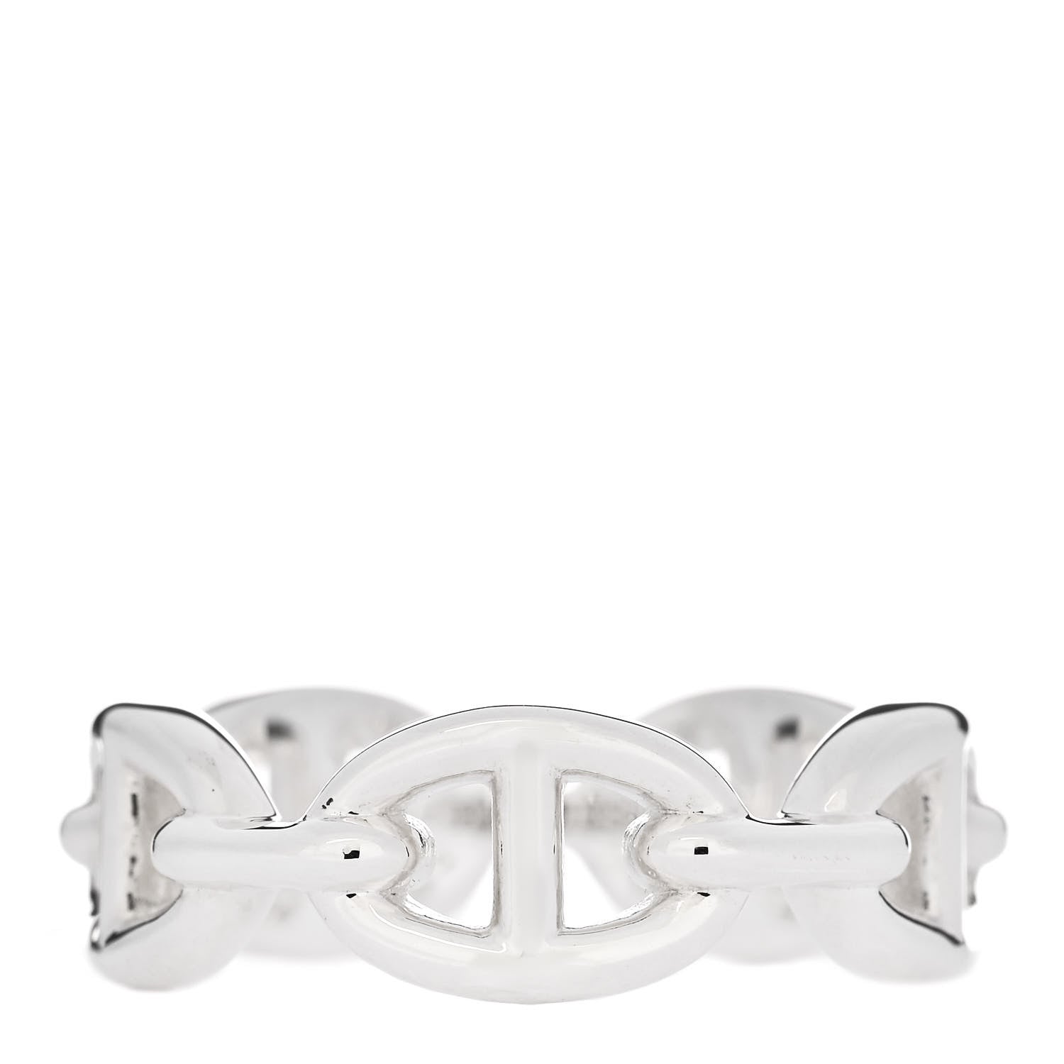 Hermes Sterling Silver PM Chaine d'Ancre Enchainee Band Ring 56 7.5 1 of 9