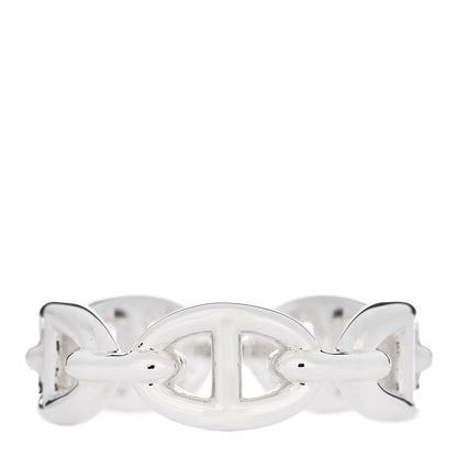 Hermes Sterling Silver PM Chaine d'Ancre Enchainee Band Ring 56 7.5 1 of 9