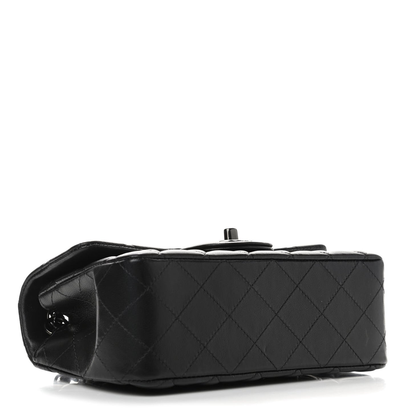 Lambskin Quilted Mini Rectangular Flap So Black