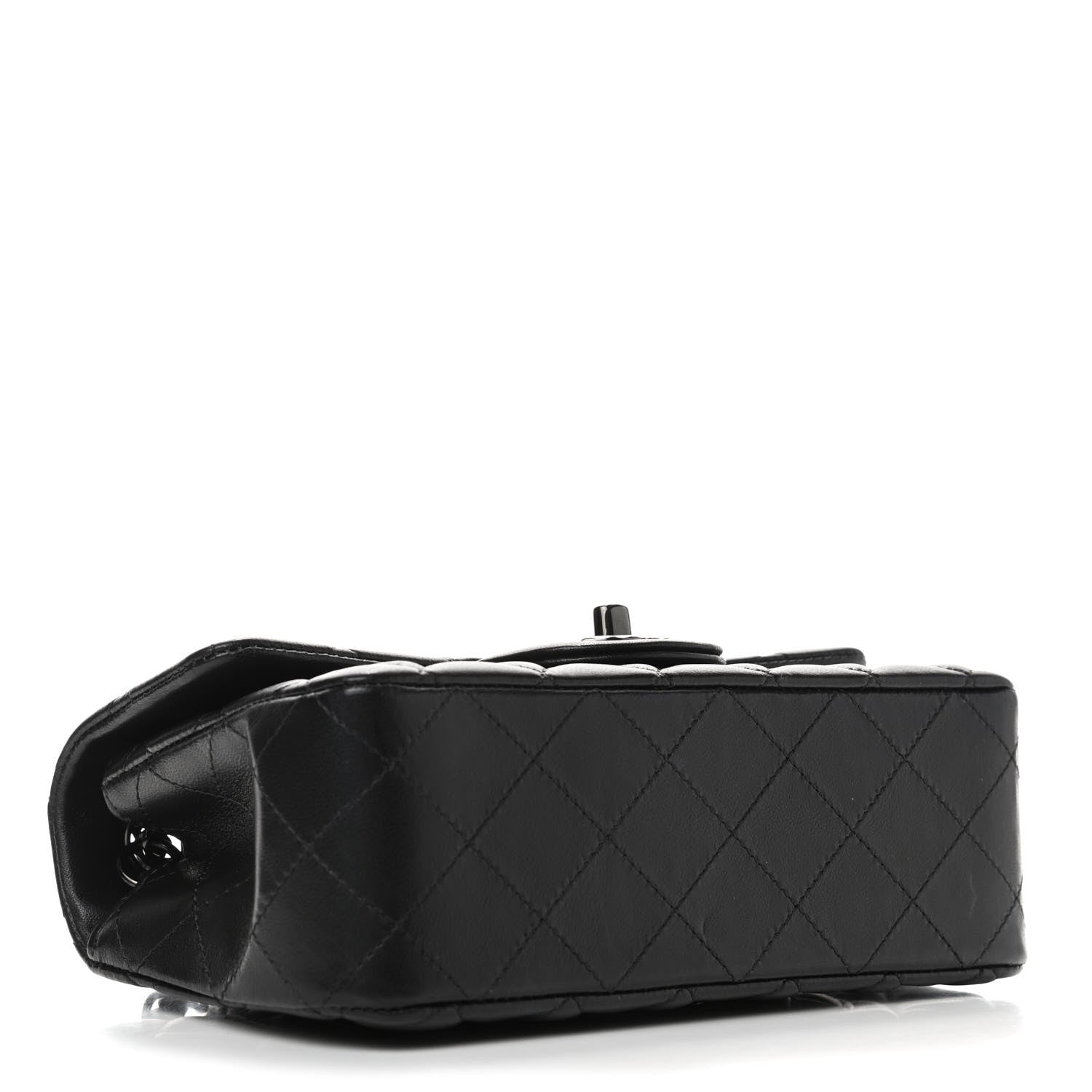 Chanel Lambskin Quilted Mini Rectangular Flap So Black 3 of 4