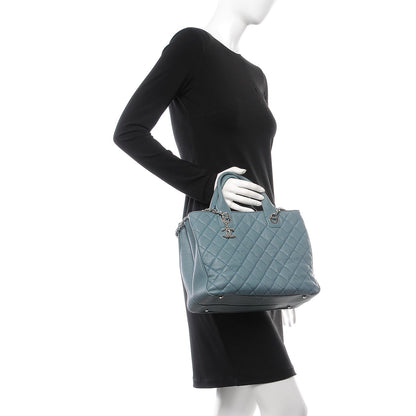 Chanel Caviar Quilted Urban Companion Top Handle Shopping Tote Light Blue 3 of 8