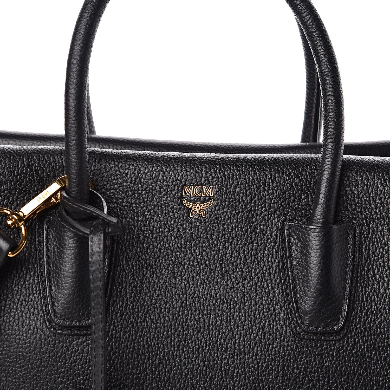 MCM Grained Calfskin Medium Milla Tote Black 9 of 9