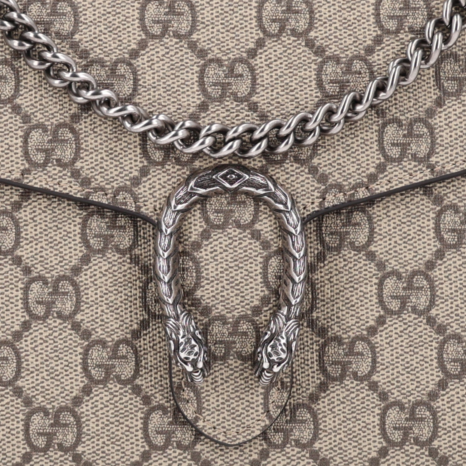 Gucci GG Supreme Monogram Mini Dionysus Chain Wallet Beige Vulcanic Red 8 of 10