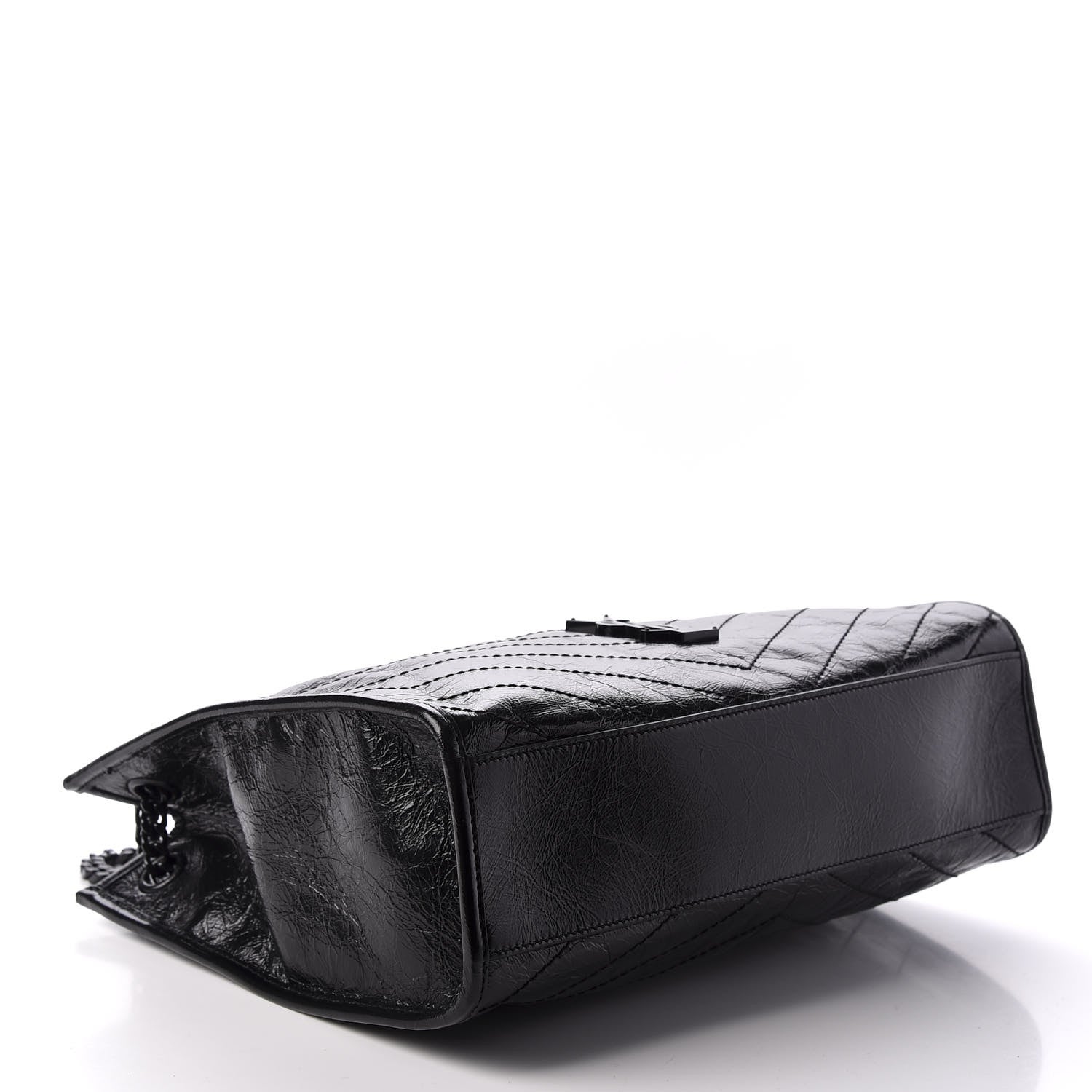Saint Laurent Crinkled Calfskin Matelasse Monogram Large Niki Shopper Tote Black 4 of 9